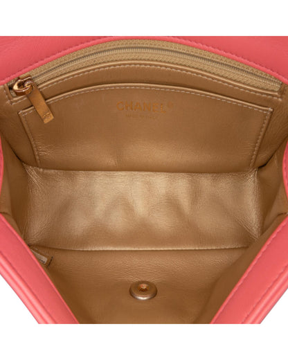 Mini Rectangular Lambskin Pearl Crush Crossbody Flap Bag