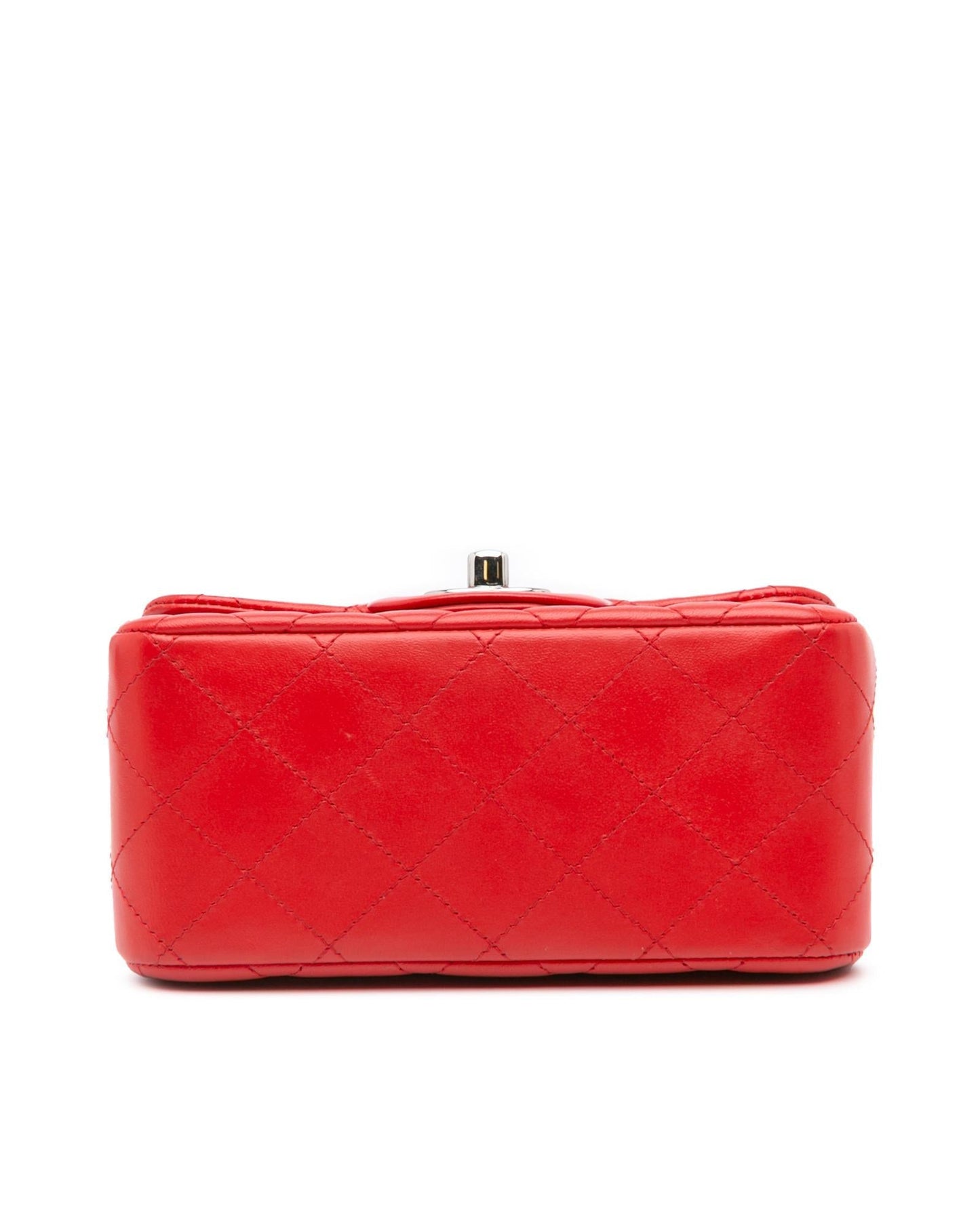 Mini Square Classic Lambskin Flap Crossbody Bag with Chain Strap