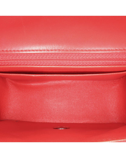 Mini Square Classic Lambskin Flap Crossbody Bag with Chain Strap