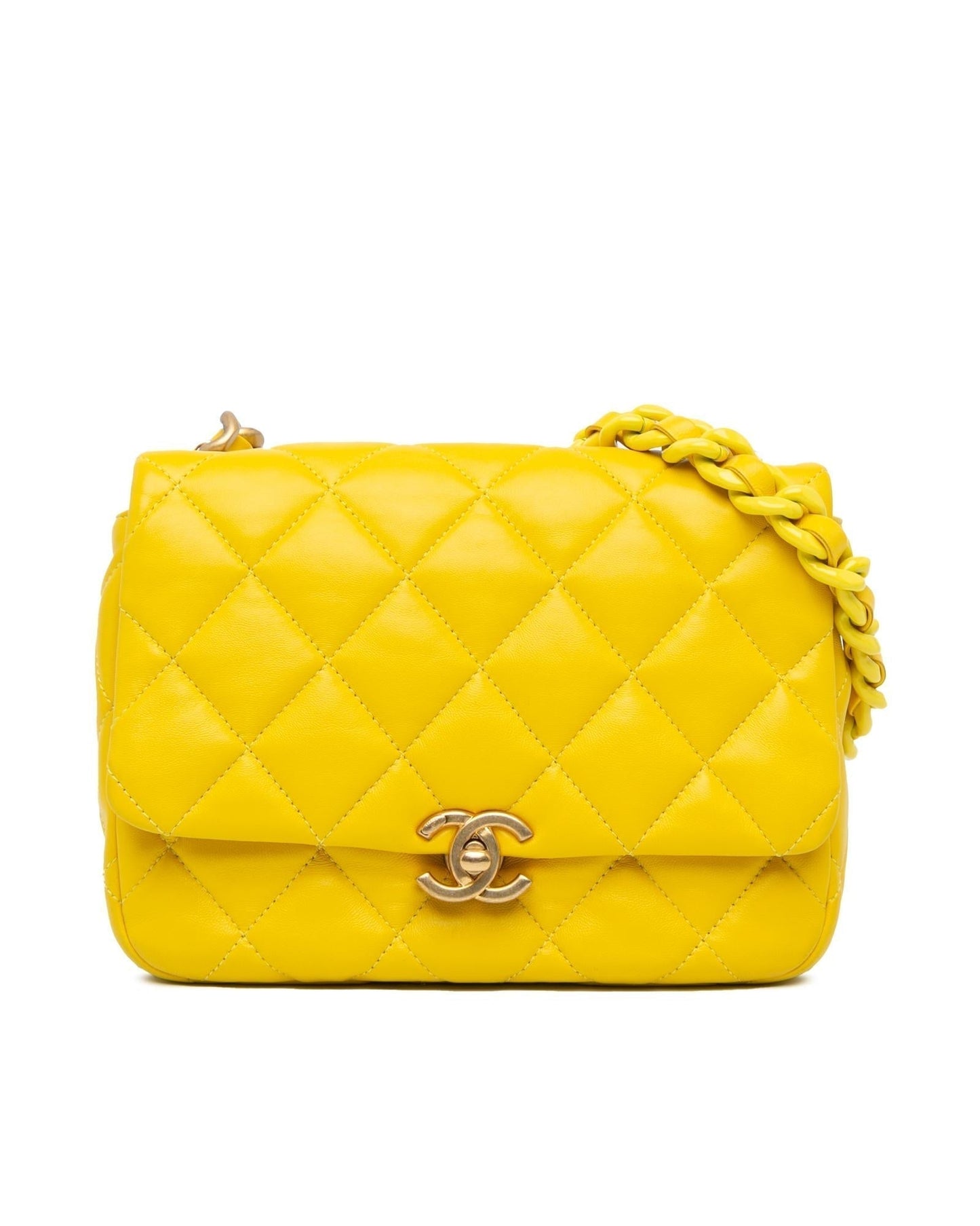 Small Quilted Lambskin Candy Chain Flap Crossbody Bag