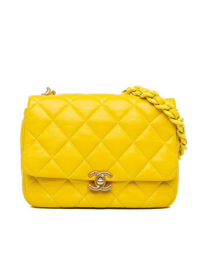 Small Quilted Lambskin Candy Chain Flap Crossbody Bag