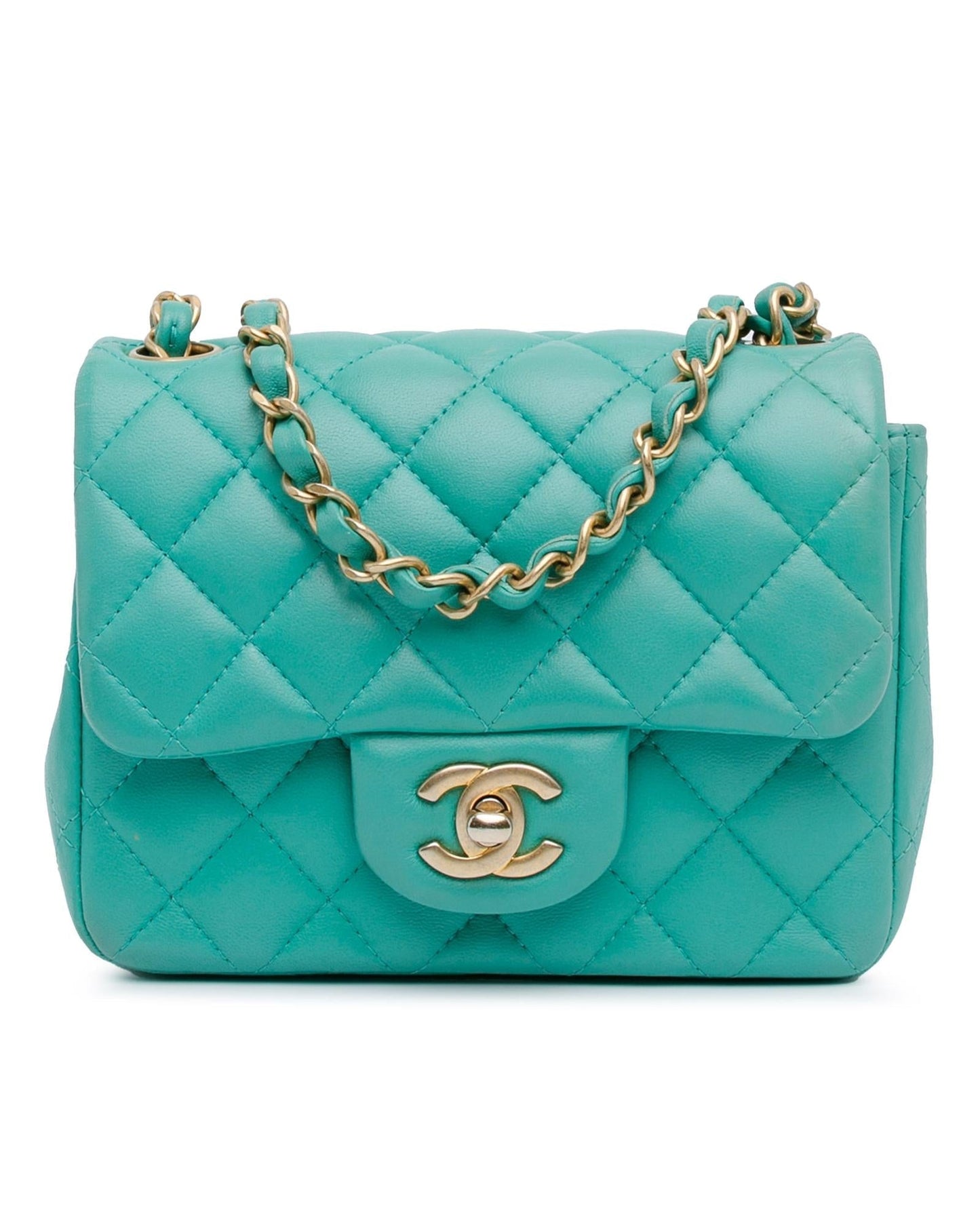 Mini Square Classic Lambskin Single Flap Crossbody Bag