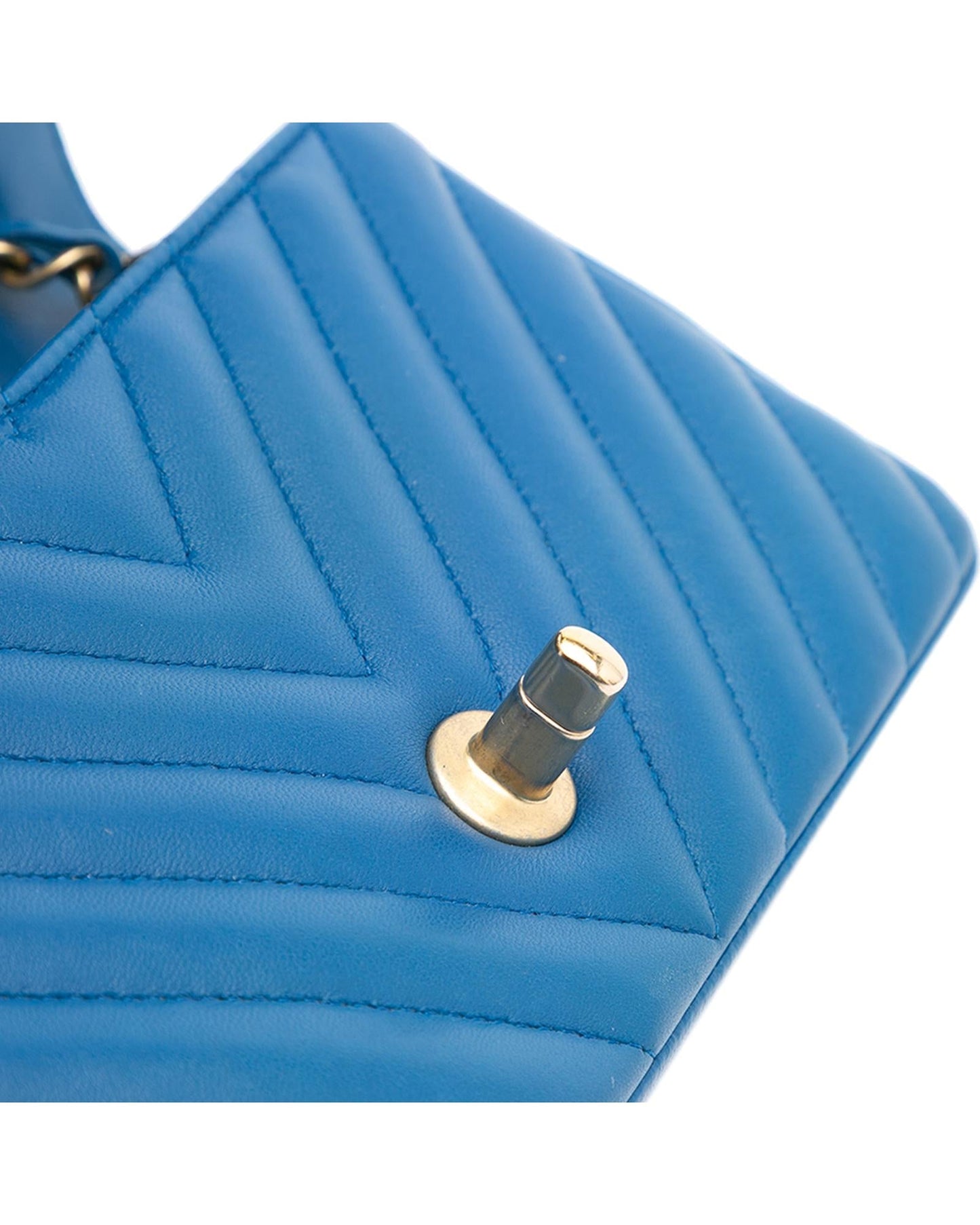 Mini Rectangular Chevron Lambskin Single Flap Crossbody Bag