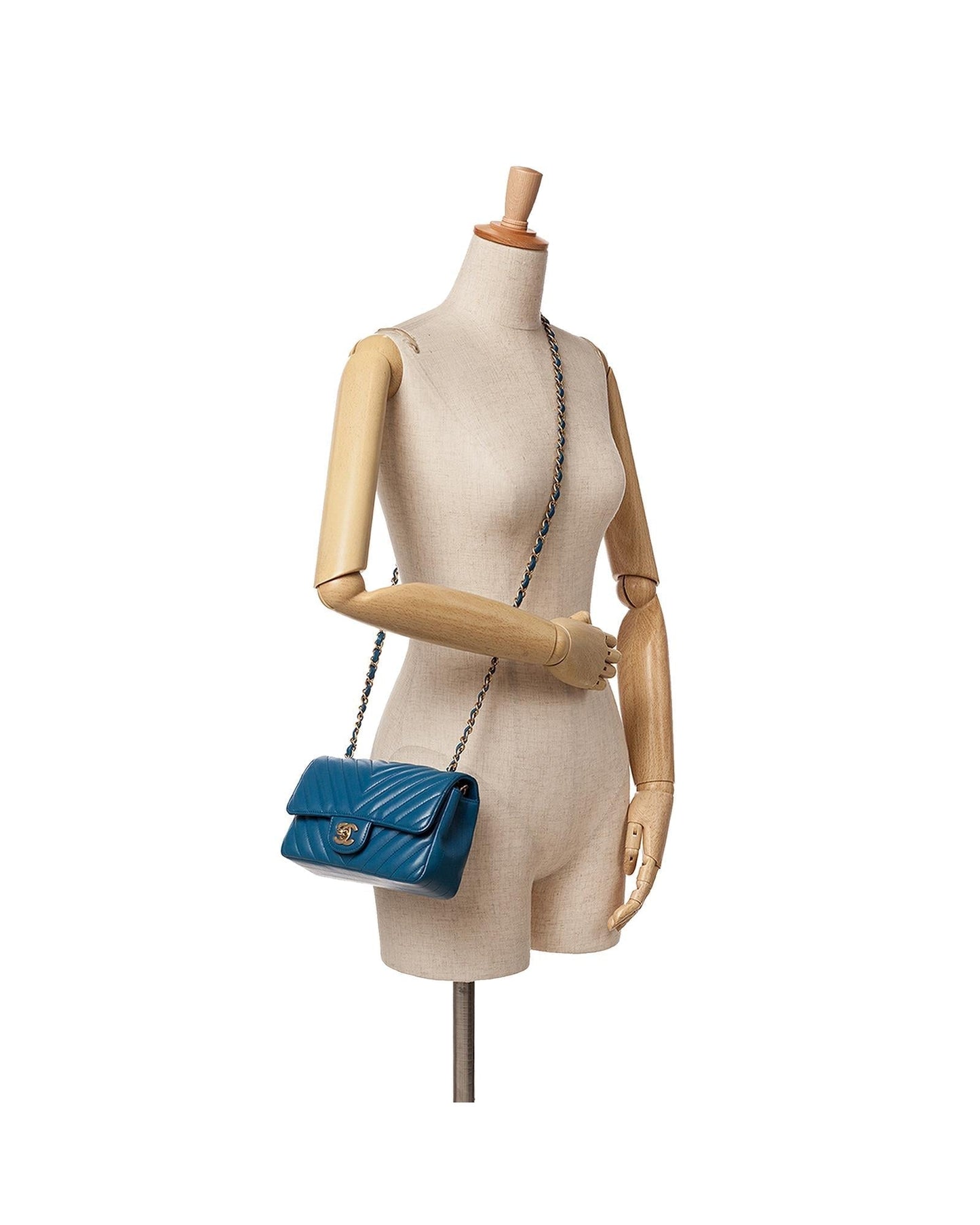 Mini Rectangular Chevron Lambskin Single Flap Crossbody Bag