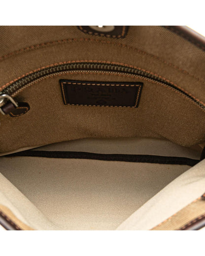 Canvas Canapa Logo Crossbody Bag with Leather Trim and Adjustable Strap