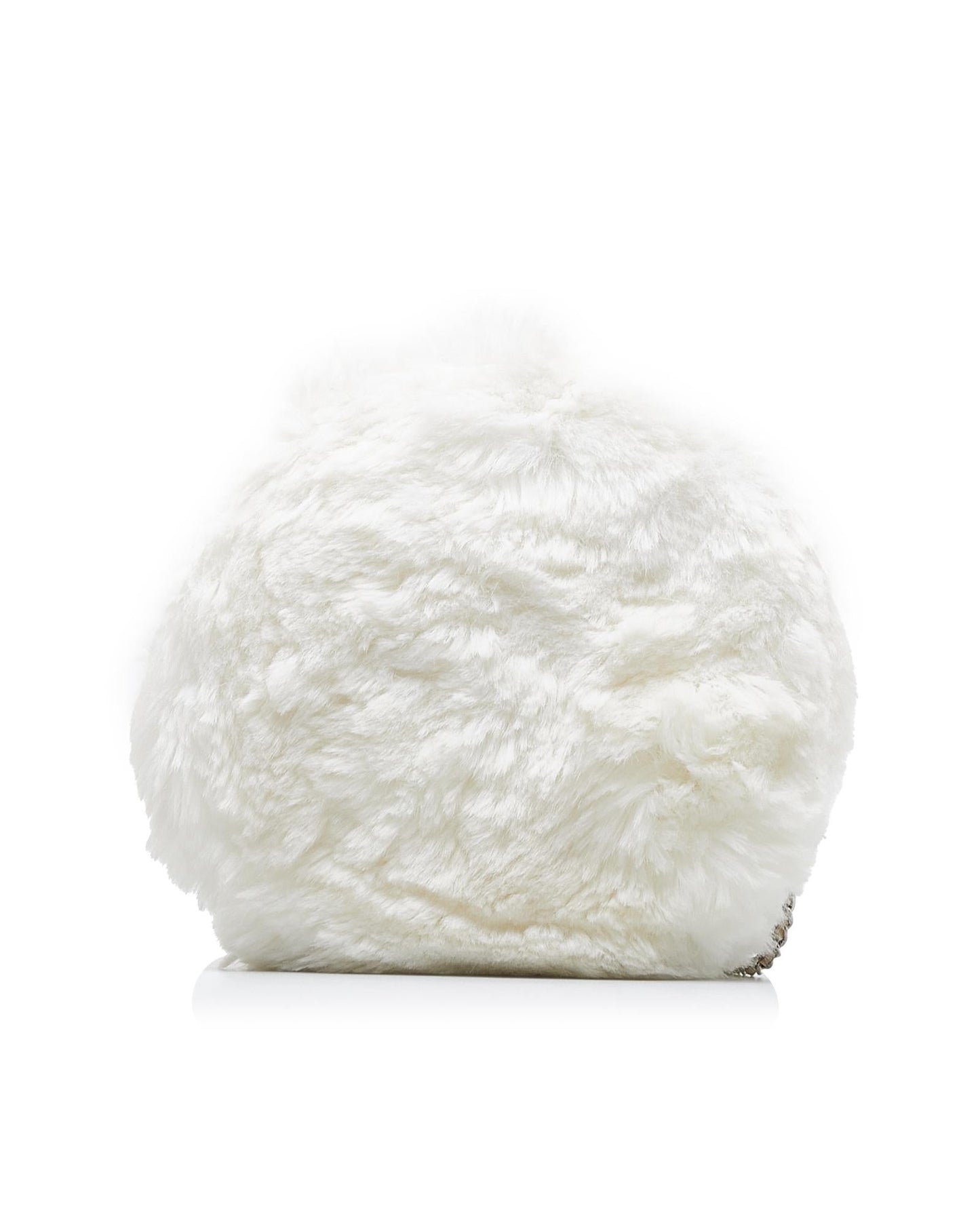 Crystal Embellished Faux Fur Crossbody Bag with Chain Strap and Zip Closure