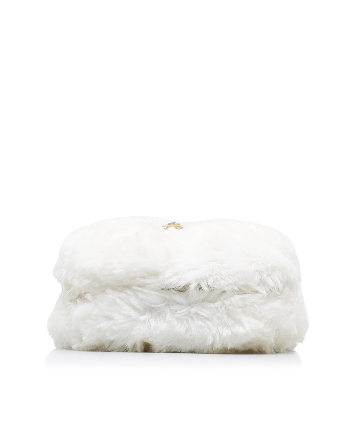 Crystal Embellished Faux Fur Crossbody Bag with Chain Strap and Zip Closure