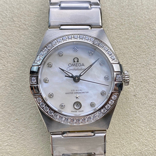 Omega Constellation 29mm Silver Mop Mother Pearl Dial