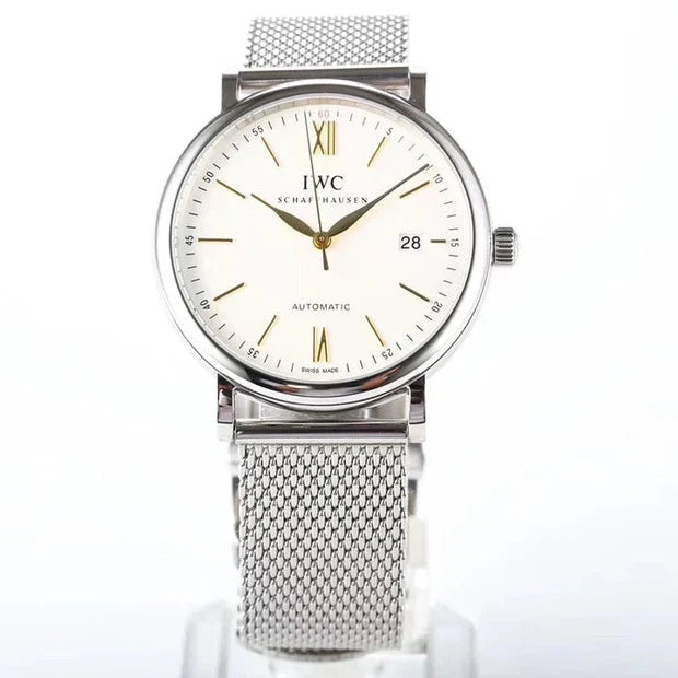 IWC Portofino 40mm Cream Dial Steel Strap Gold Numerals