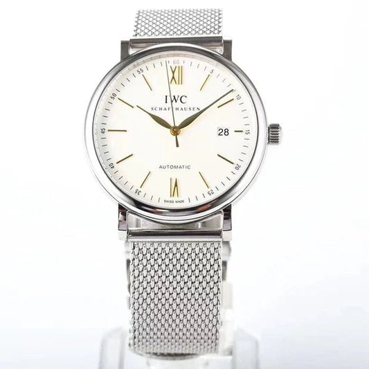 IWC Portofino 40mm Cream Dial Steel Strap Gold Numerals