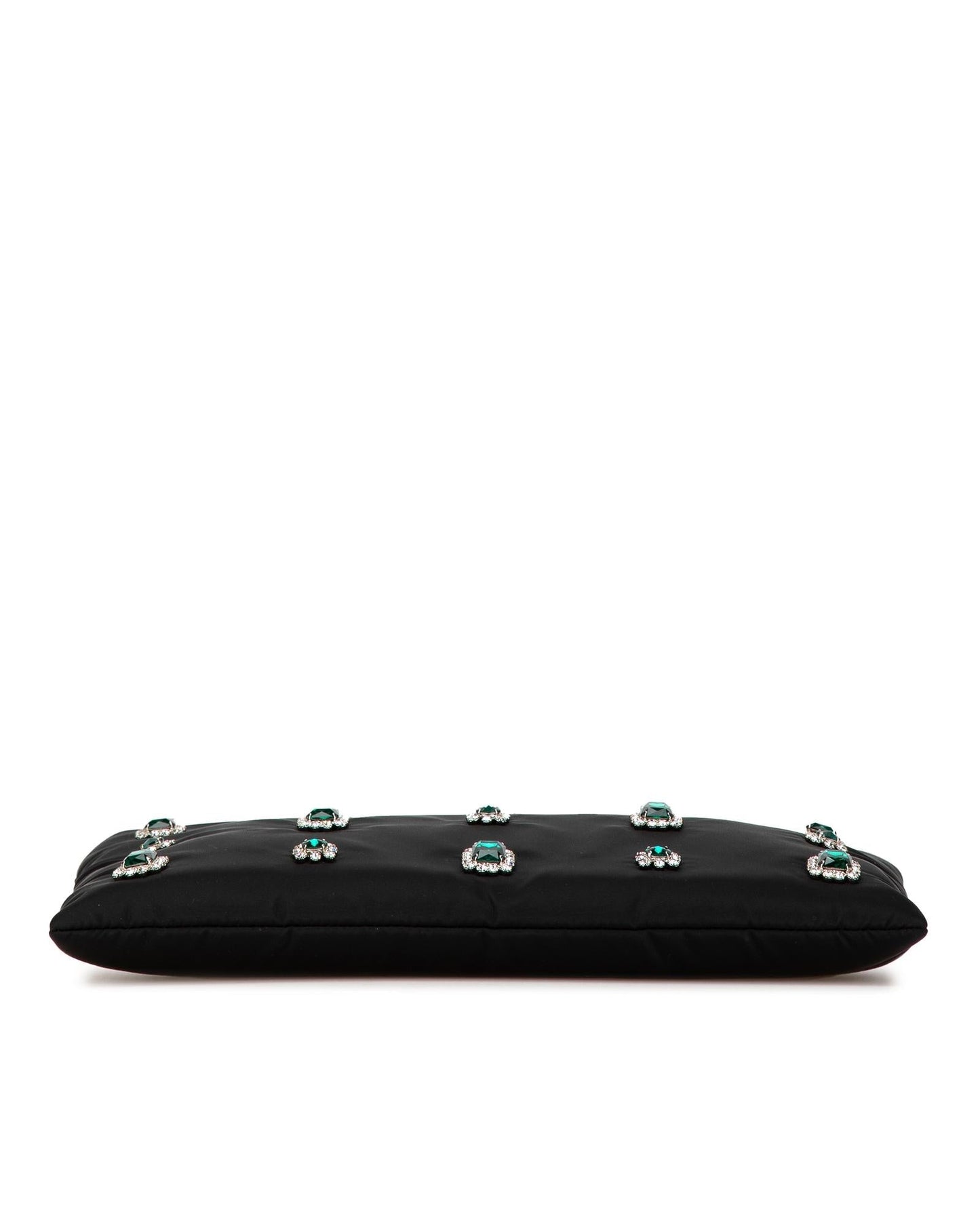 Crystal Embellished Nylon Chain Crossbody Bag