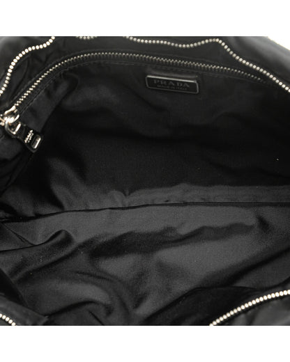 Crystal Embellished Nylon Chain Crossbody Bag