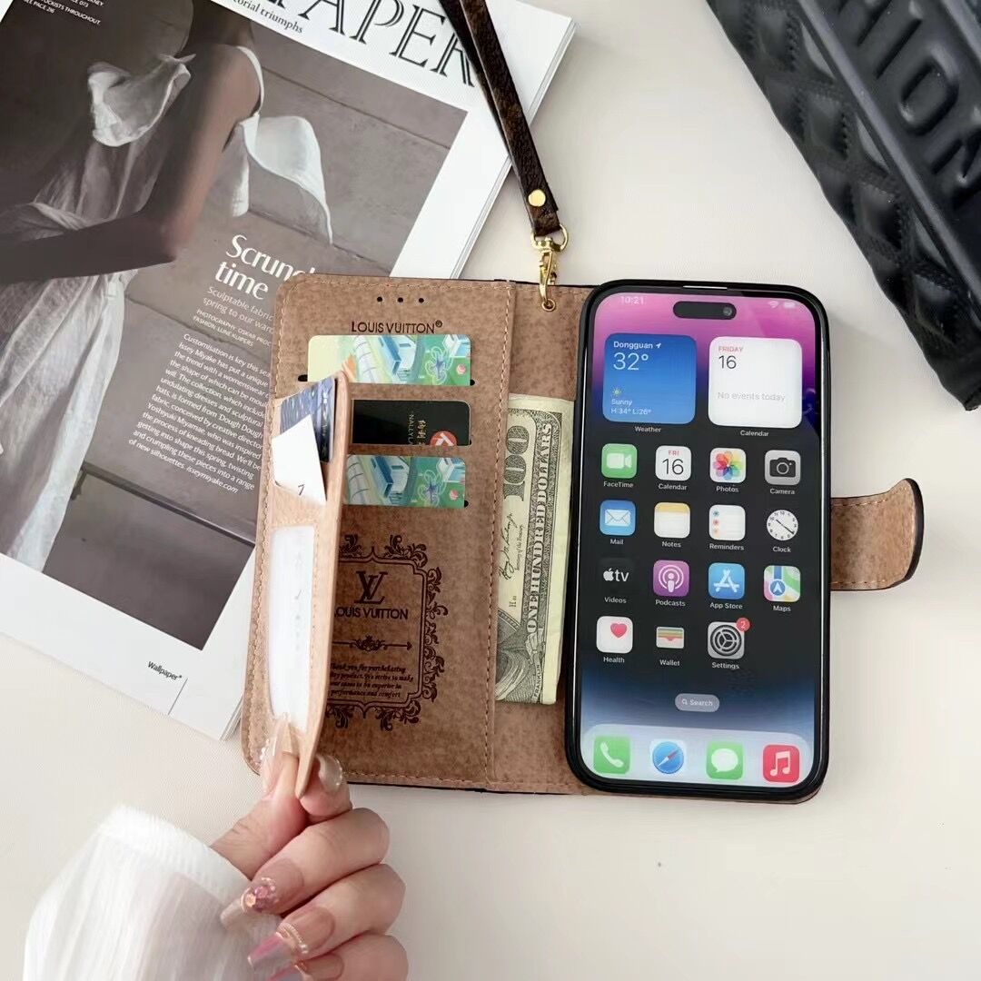 Fashion Designer iPhone Wallet Case Card Holder Kickstand