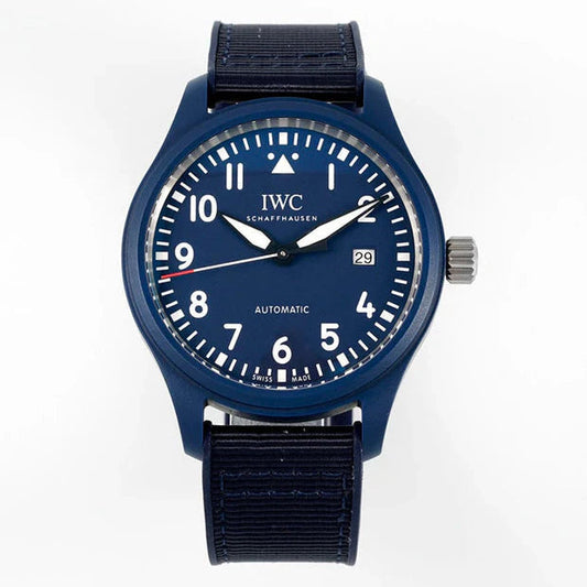 IWC Pilot 41mm Blue Dial Navy Blue Rubber Strap