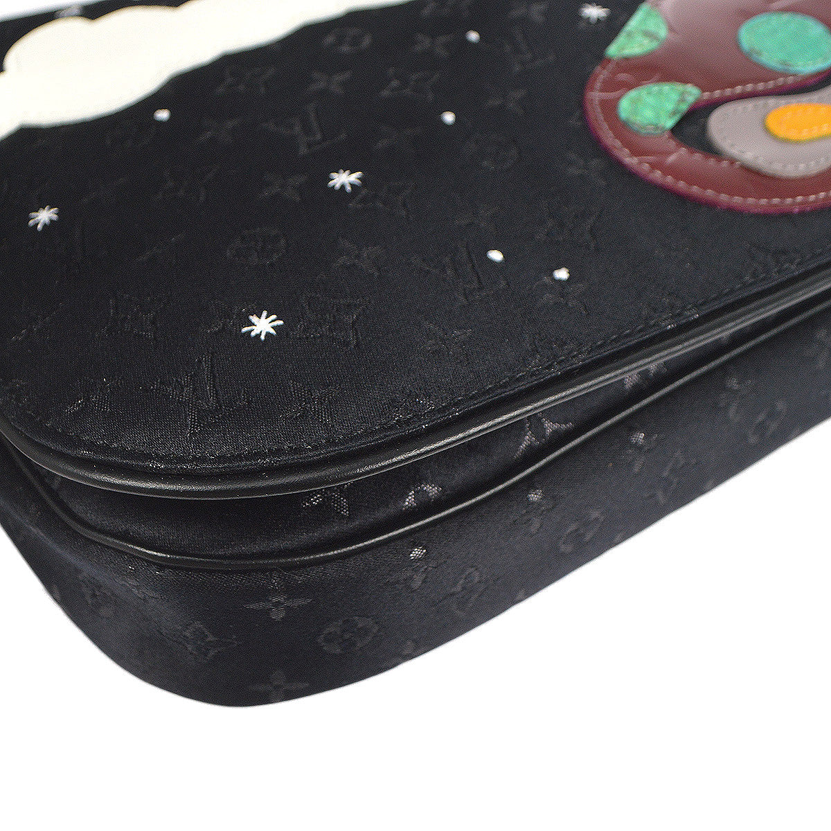 Louis Vuitton 2002 Black Satin Conte De Fees Musette M92273