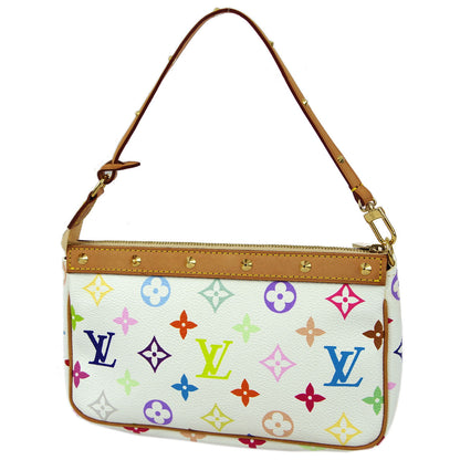 Louis Vuitton 2003 White Multicolor Pochette Accessoires Handbag M92649