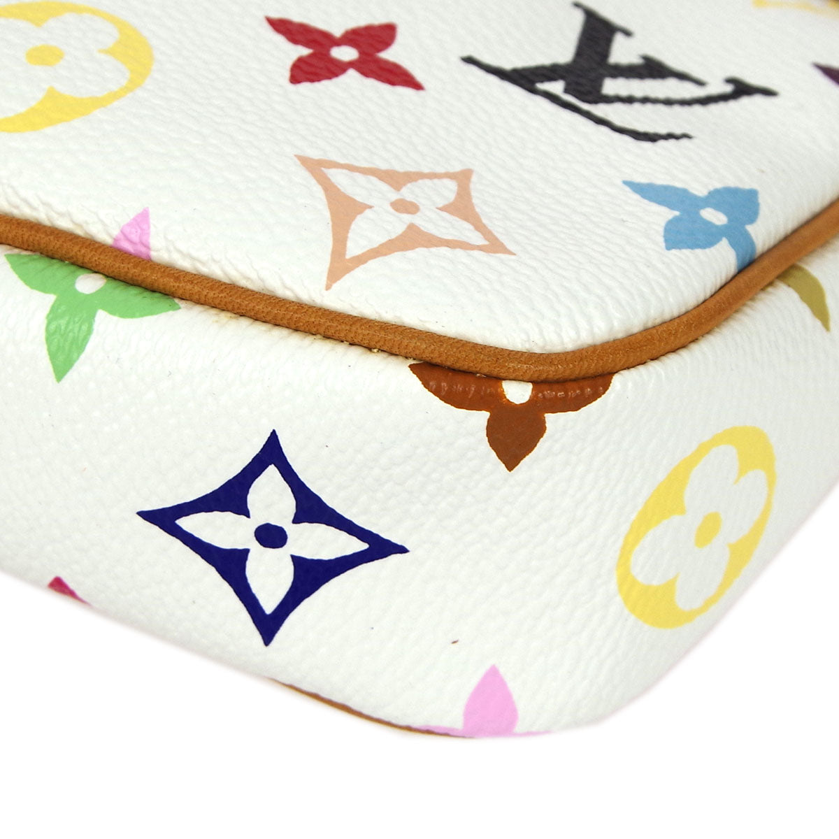 Louis Vuitton 2003 White Multicolor Pochette Accessoires Handbag M92649