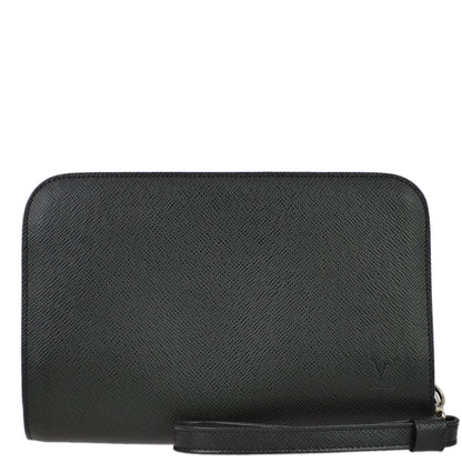 Louis Vuitton 2004 Black Taiga Baikal Clutch Handbag M30182