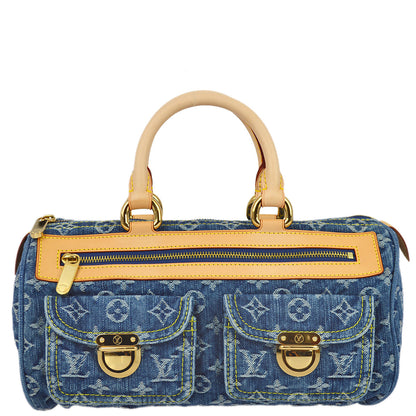 Louis Vuitton 2006 Blue Monogram Denim Neo Speedy Handbag M95019