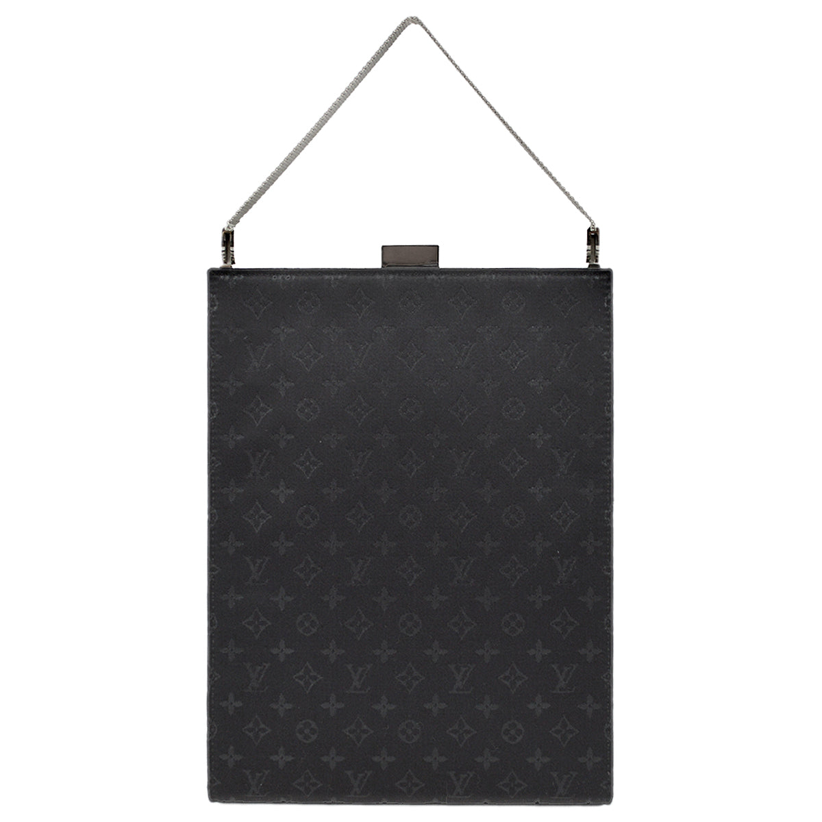 Louis Vuitton 2000 Black Monogram Satin Ange GM Handbag M92100