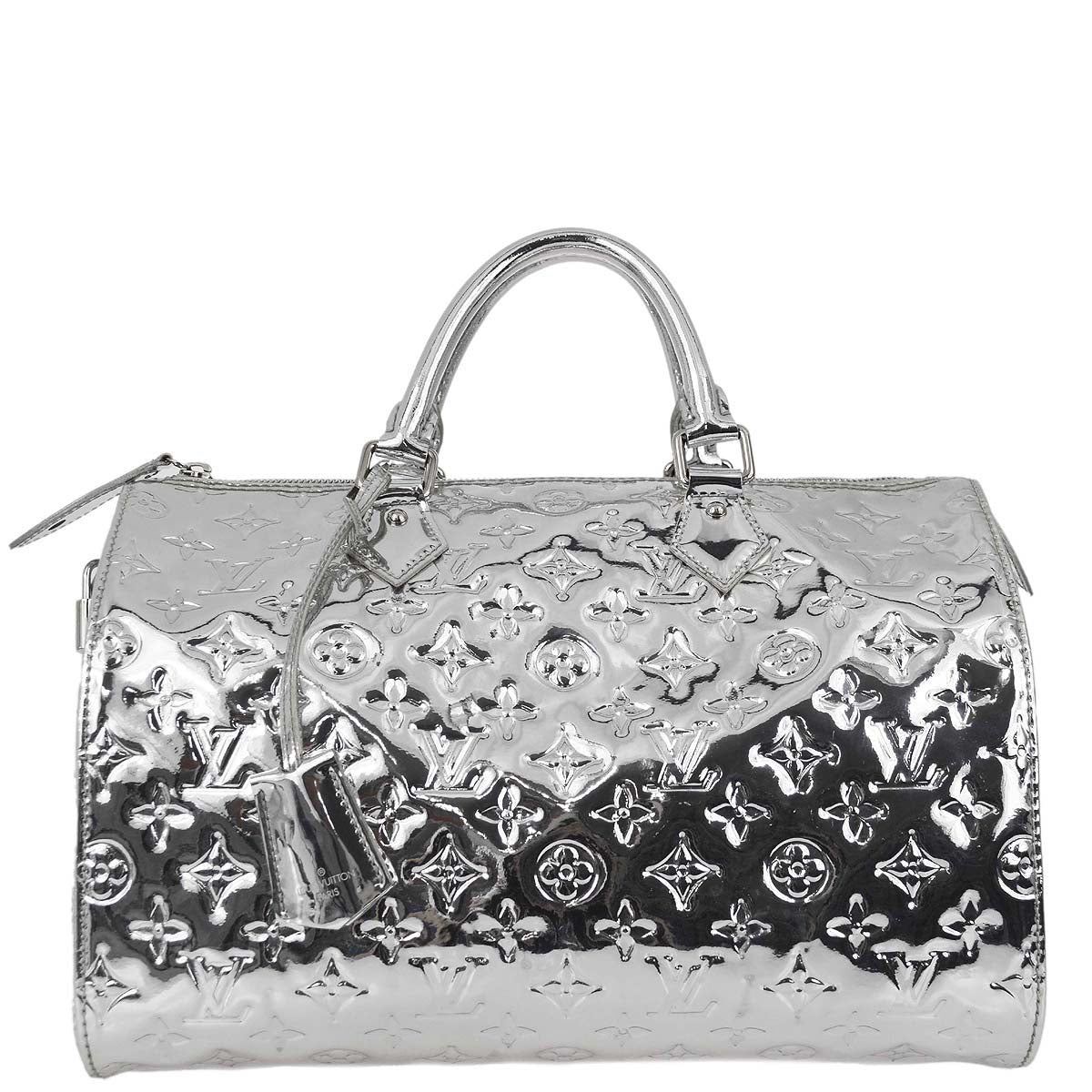 Louis Vuitton 2006 * Silver Monogram Miroir Speedy 35 Handbag M95271