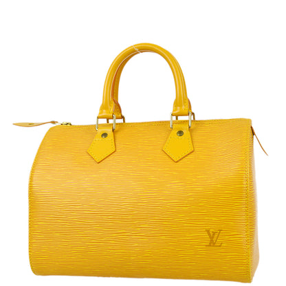 Louis Vuitton 1996 Yellow Epi Speedy 25 Handbag M43019