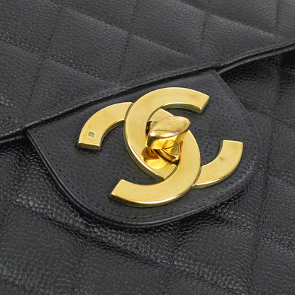 Chanel Black Caviar Jumbo Classic Flap Bag