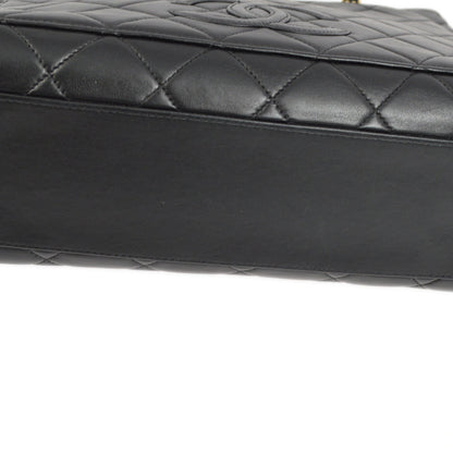 Chanel Black Lambskin Chain Shoulder Tote Bag