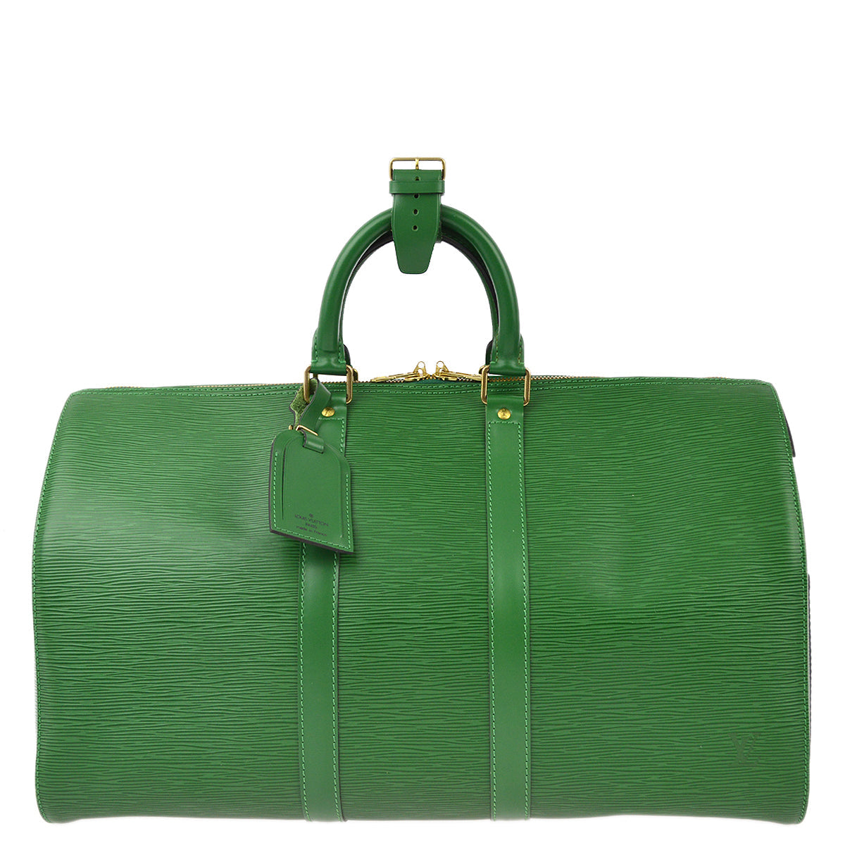 Louis Vuitton 1996 Green Epi Keepall 45 Travel Duffle Handbag M42974