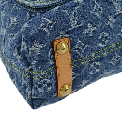 Louis Vuitton 2005 Blue Monogram Denim Baggy GM Shoulder Bag M95048