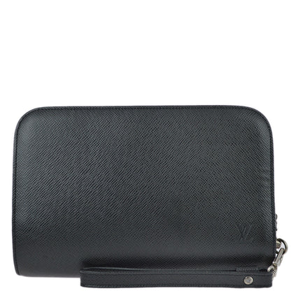 Louis Vuitton 2004 Black Taiga Baikal Clutch Handbag M30182