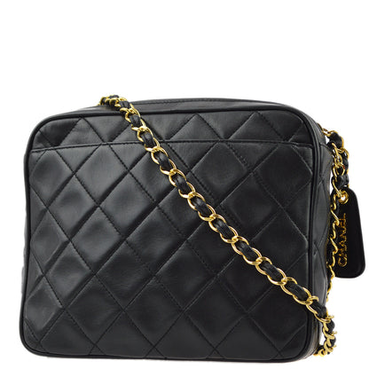 Chanel Lambskin Black Chain Shoulder Bag