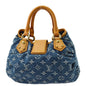 Louis Vuitton 2005 Blue Monogram Denim Pleaty Handbag M95020