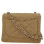 Chanel Beige Cotton Mini Classic Square Flap Shoulder Bag 17