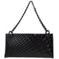 Chanel Black Patent Leather Double Chain Shoulder Bag