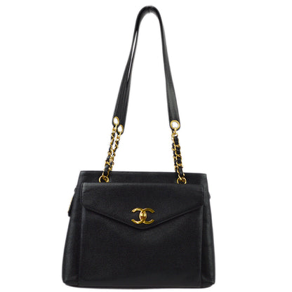 Chanel Caviar Black Chain Tote