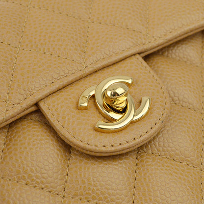 Chanel Beige Caviar Mini Classic Square Flap Shoulder Bag 17