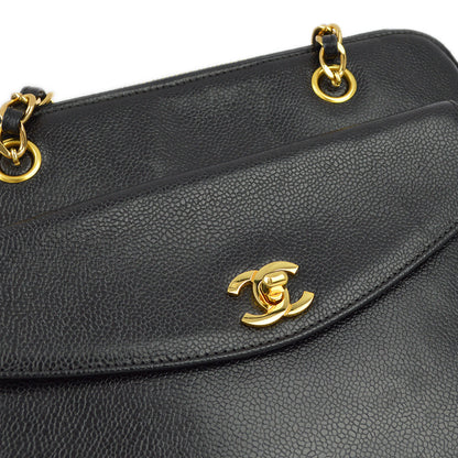 Chanel Caviar Black Chain Tote Style