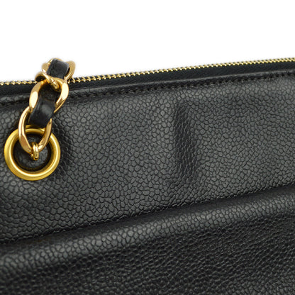 Chanel Caviar Black Chain Tote Style