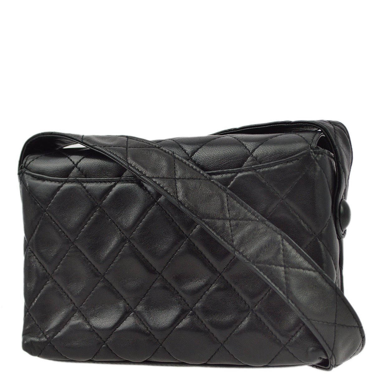 Chanel Black Lambskin Turnlock Shoulder Bag