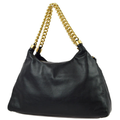 Chanel Black Lambskin Chain Handbag
