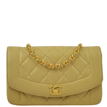 Chanel Beige Lambskin Small Diana Shoulder Bag