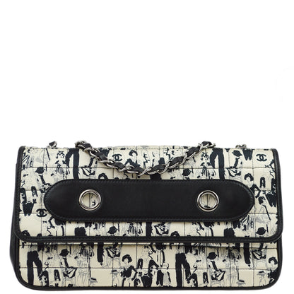 Chanel Lambskin Black White Shoulder Bag Style