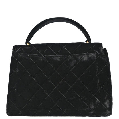 Chanel Black Velvet Kelly Handbag