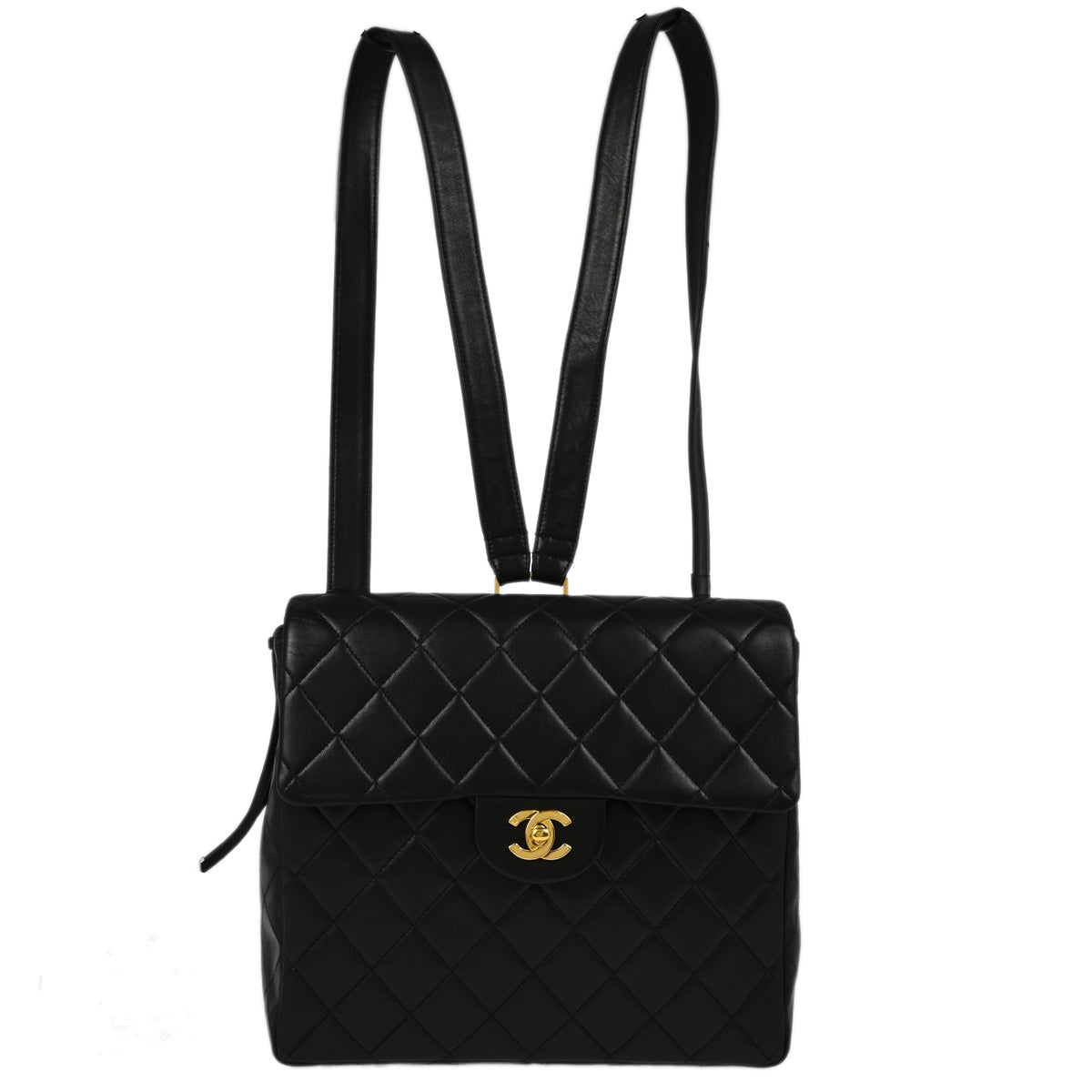 Chanel Lambskin Black Backpack Style