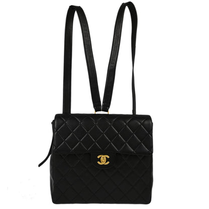 Chanel Lambskin Black Backpack Style