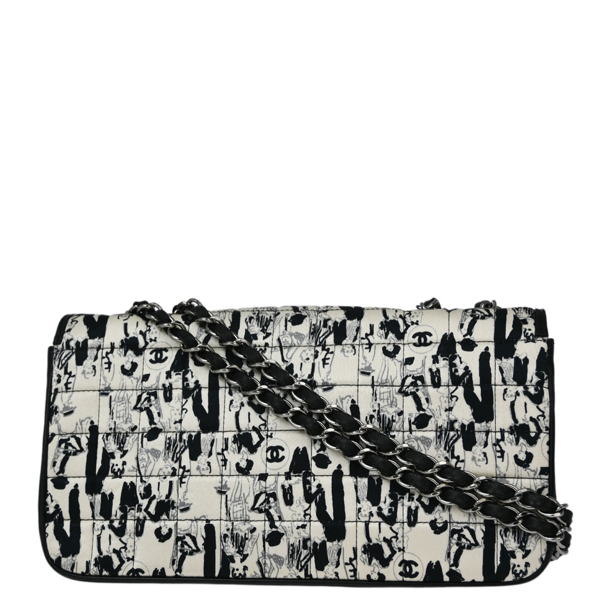 Chanel Lambskin Black White Shoulder Bag