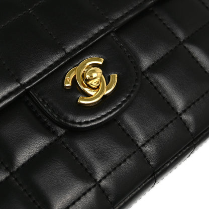 Chanel Black Lambskin Choco Bar East West Shoulder Bag