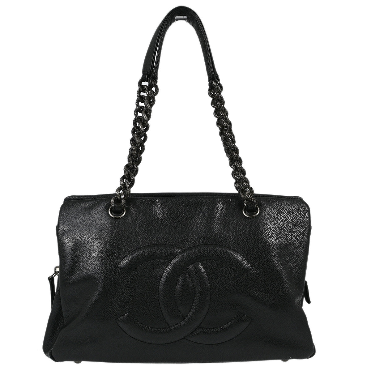 Chanel Caviar Black Chain Tote Style 2