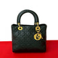 Dior Handbag leather black Cannage stitch Lady Dior Women